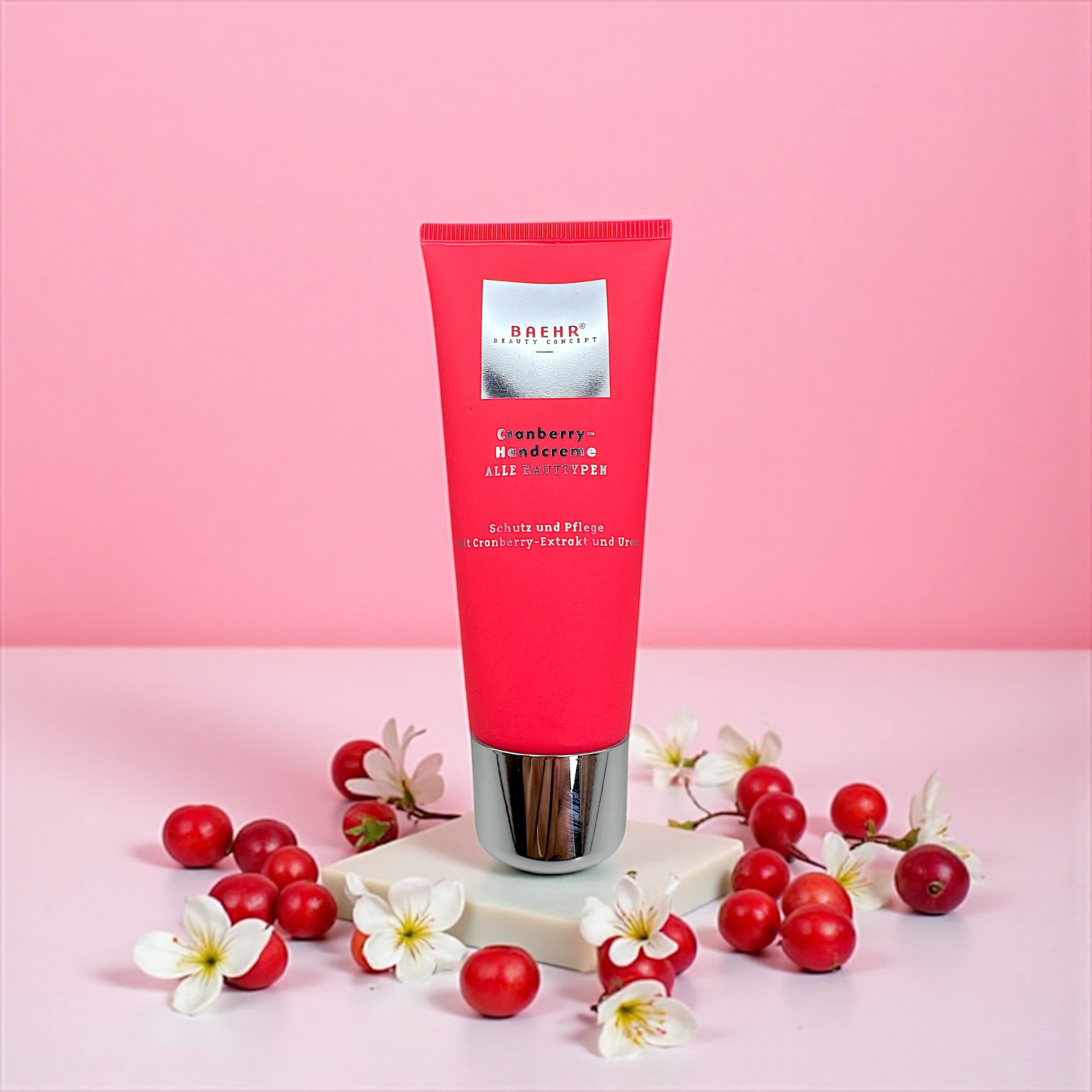 BAEHR Crema mani con estratto di mirtillo rosso e urea (Cranberry Handcreme), 75 ml