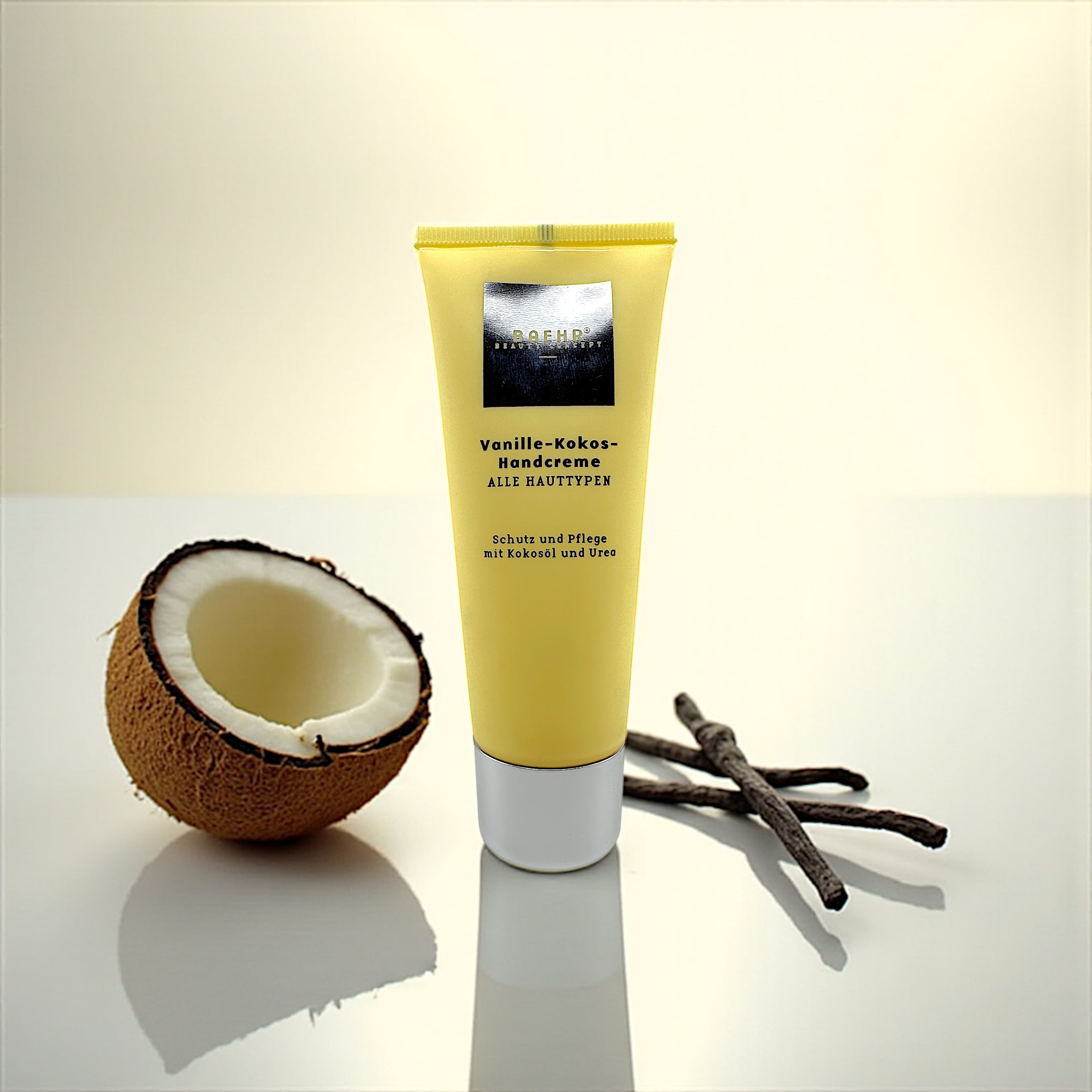 BAEHR Crema mani con vaniglia, olio di cocco e urea (Vanille-Kokos-Handcreme), 75 ml