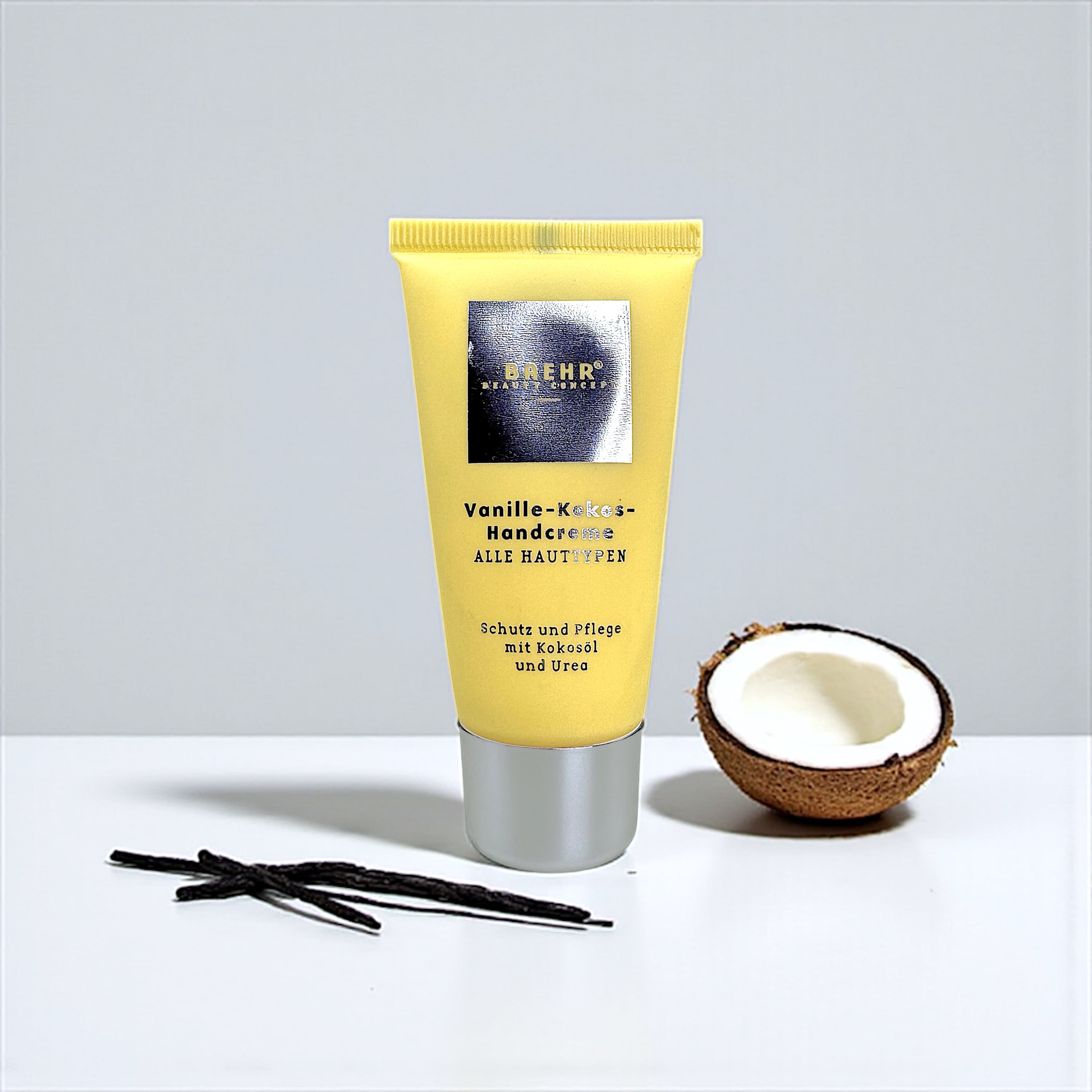 BAEHR Crema mani con vaniglia, olio di cocco e urea (Vanille-Kokos-Handcreme), 30 ml