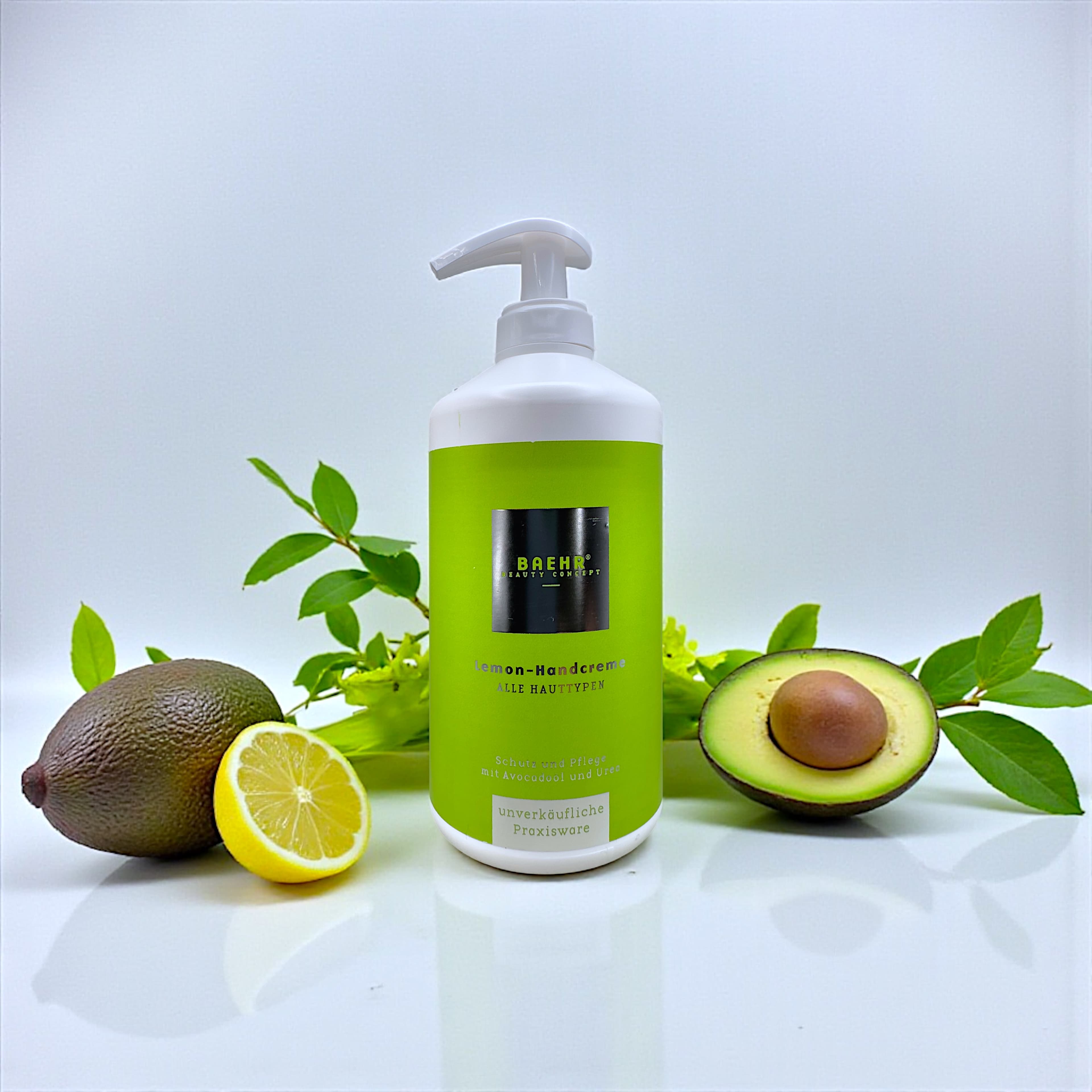 BAEHR Crema mani al limone con olio di avocado e urea (LEMON-HANDCREME), 500 ml