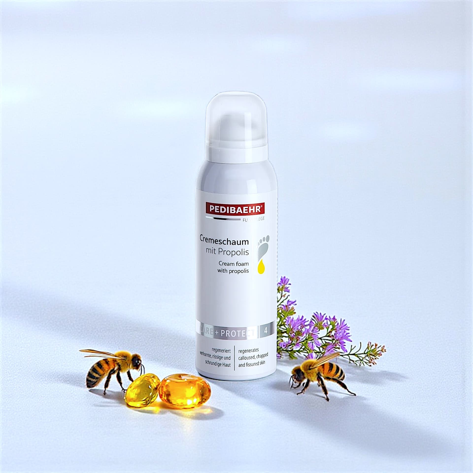 PEDIBAEHR Crema schiuma per piedi al propoli con estratto di propoli (CREMESCHAUM PROPOLIS), 125 ml